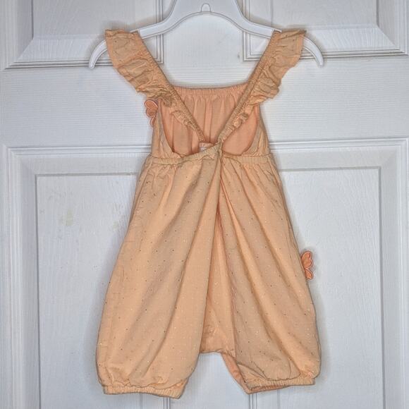 Disney Baby Spring Pink Embroidered Bambi & Butterflies Ruffle Strap Romper 6-9M - Picture 12 of 12